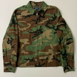 POLO RALPH LAUREN GREEN CAMO WINDBREAKER JACKET S
